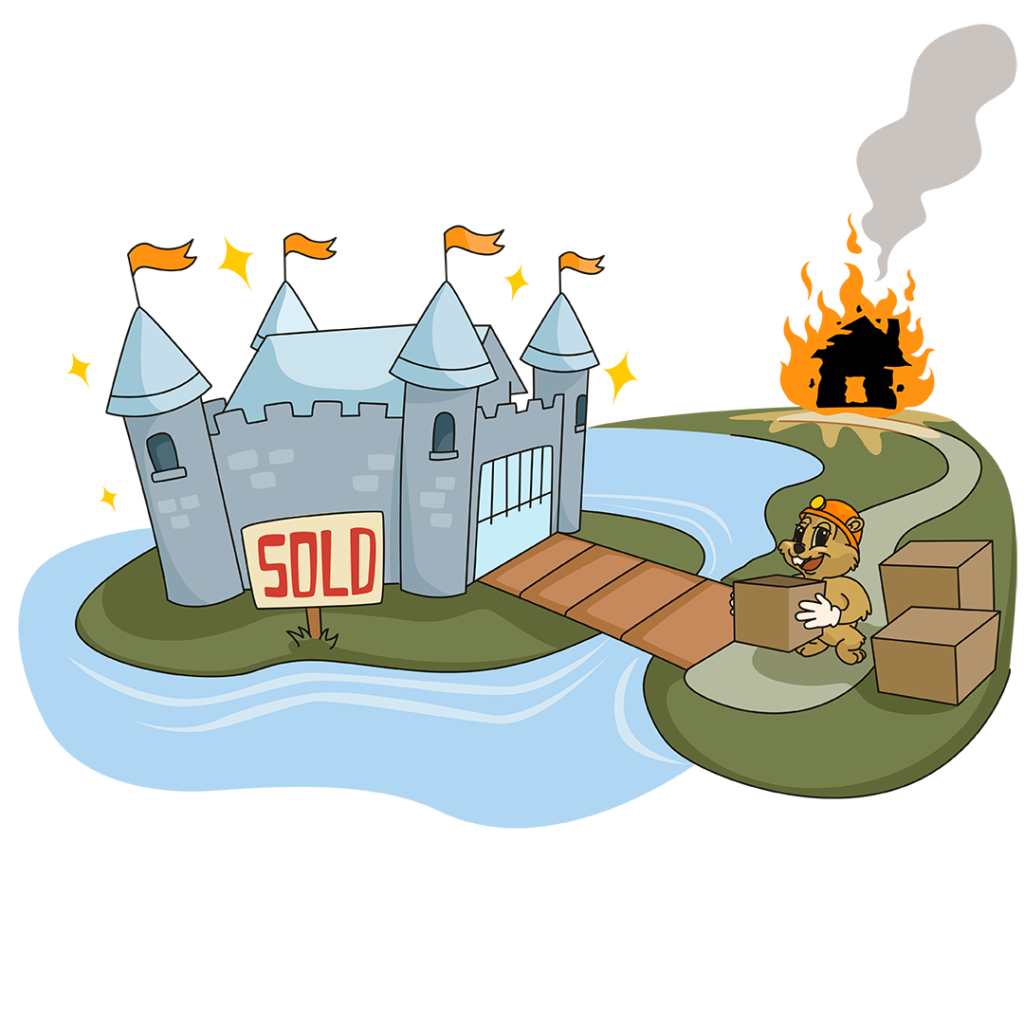 Burning castle