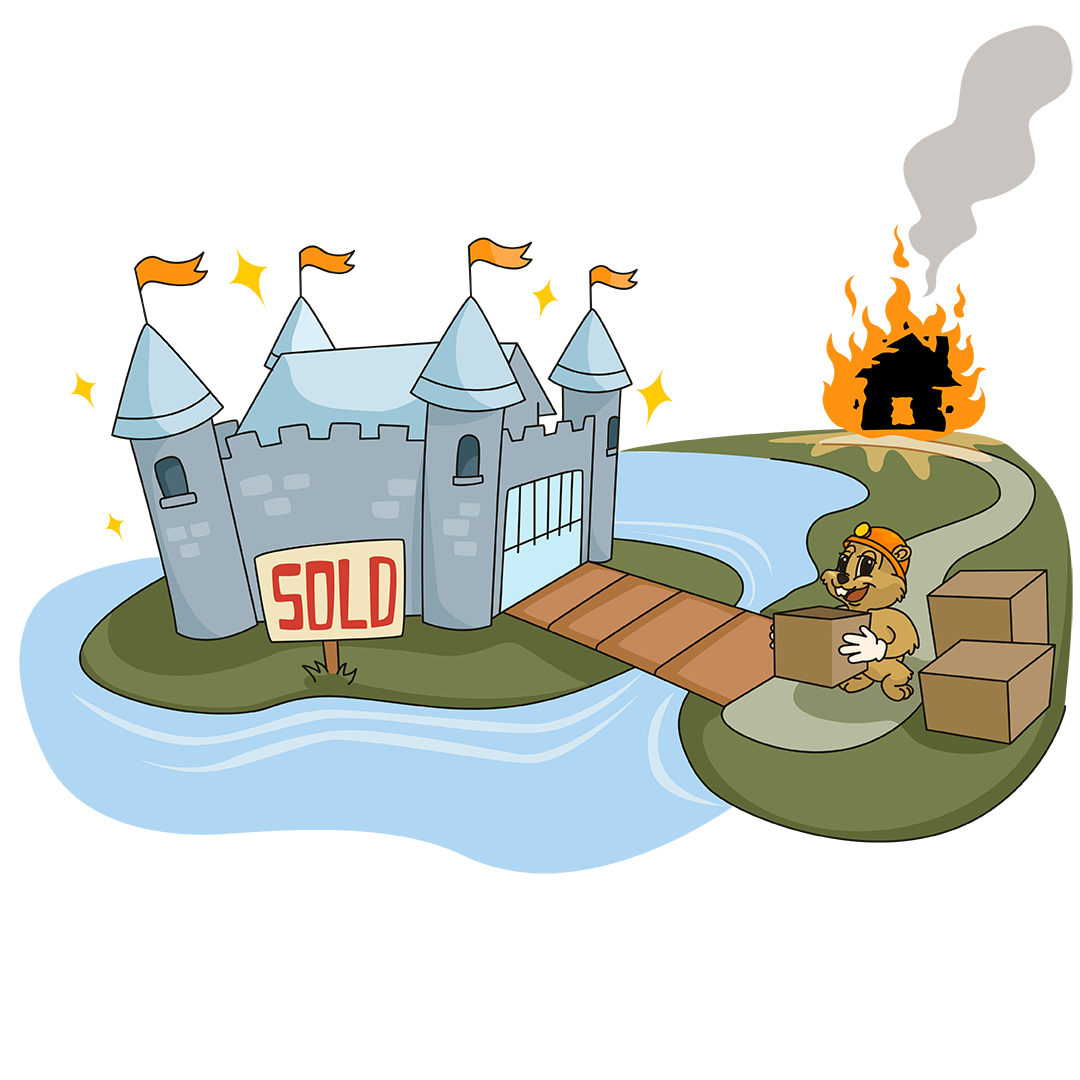 Burning castle