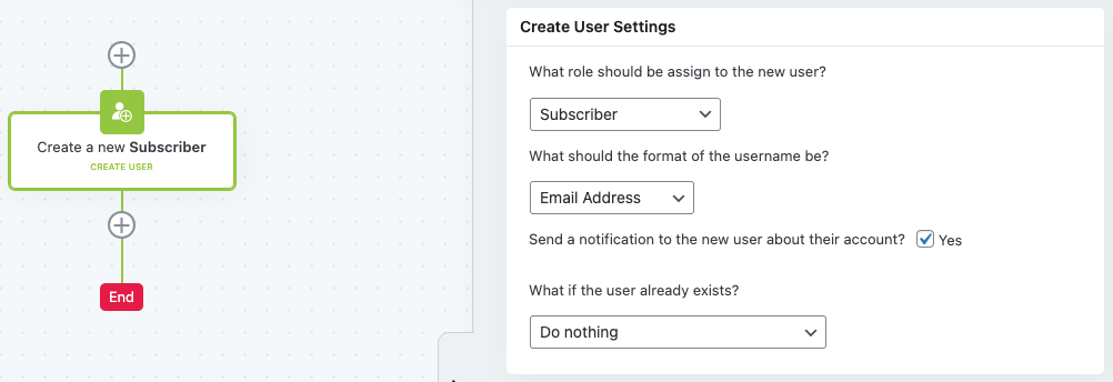 Create User Settings