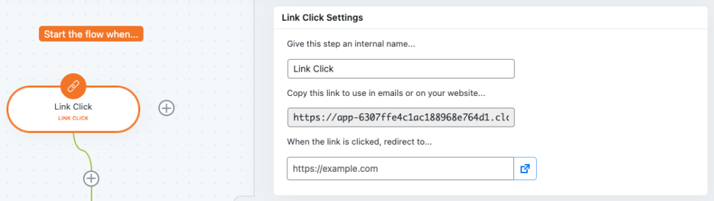 Link Click Settings