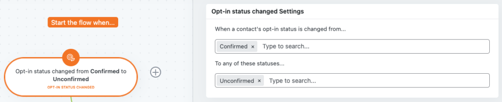 Opt-in Status Changed Settings