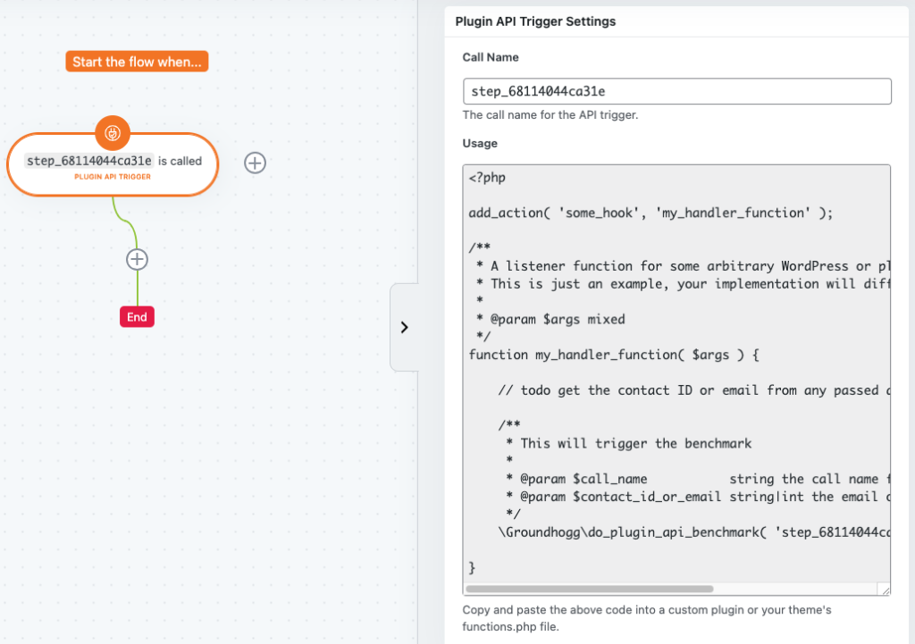 Plugin API Trigger Settings
