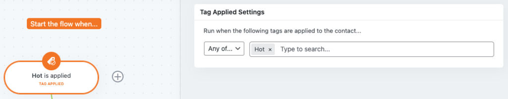 Tag Appied Settings