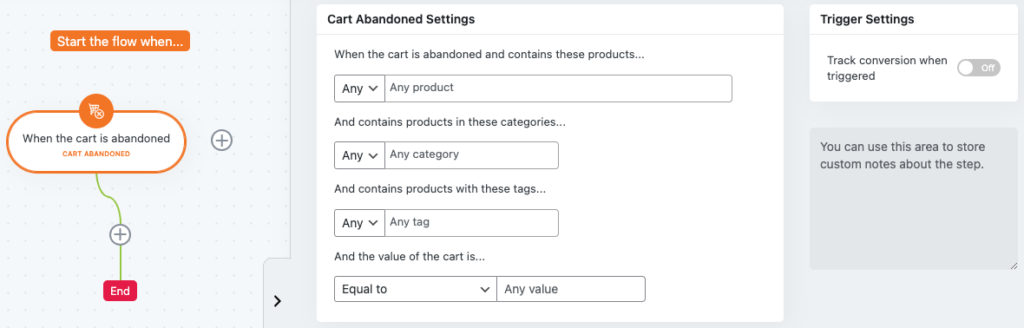 Cart Abandoned Settings