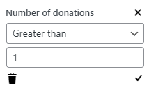 GiveWP Number of Donations Filter