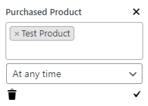 Product Purchased Settings