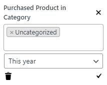 Purchased Product in Category Settings